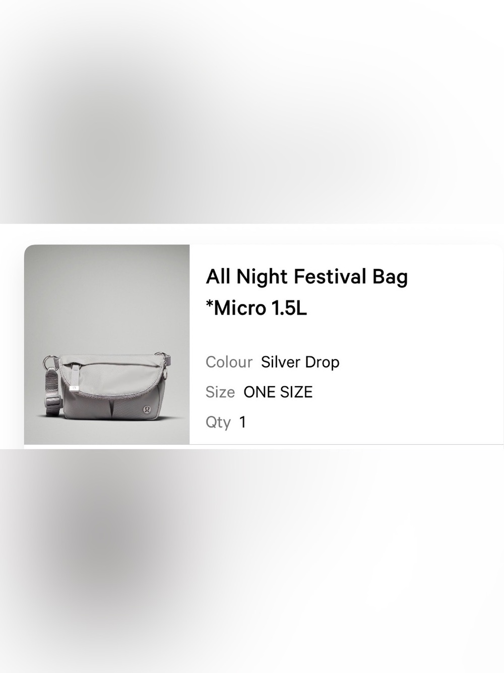 lululemon athletica All Night Festival Bag Micro 1.5L in Silver Drop